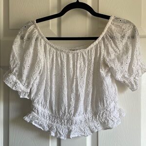 American Eagle White Eyelet Women's Crop Top
